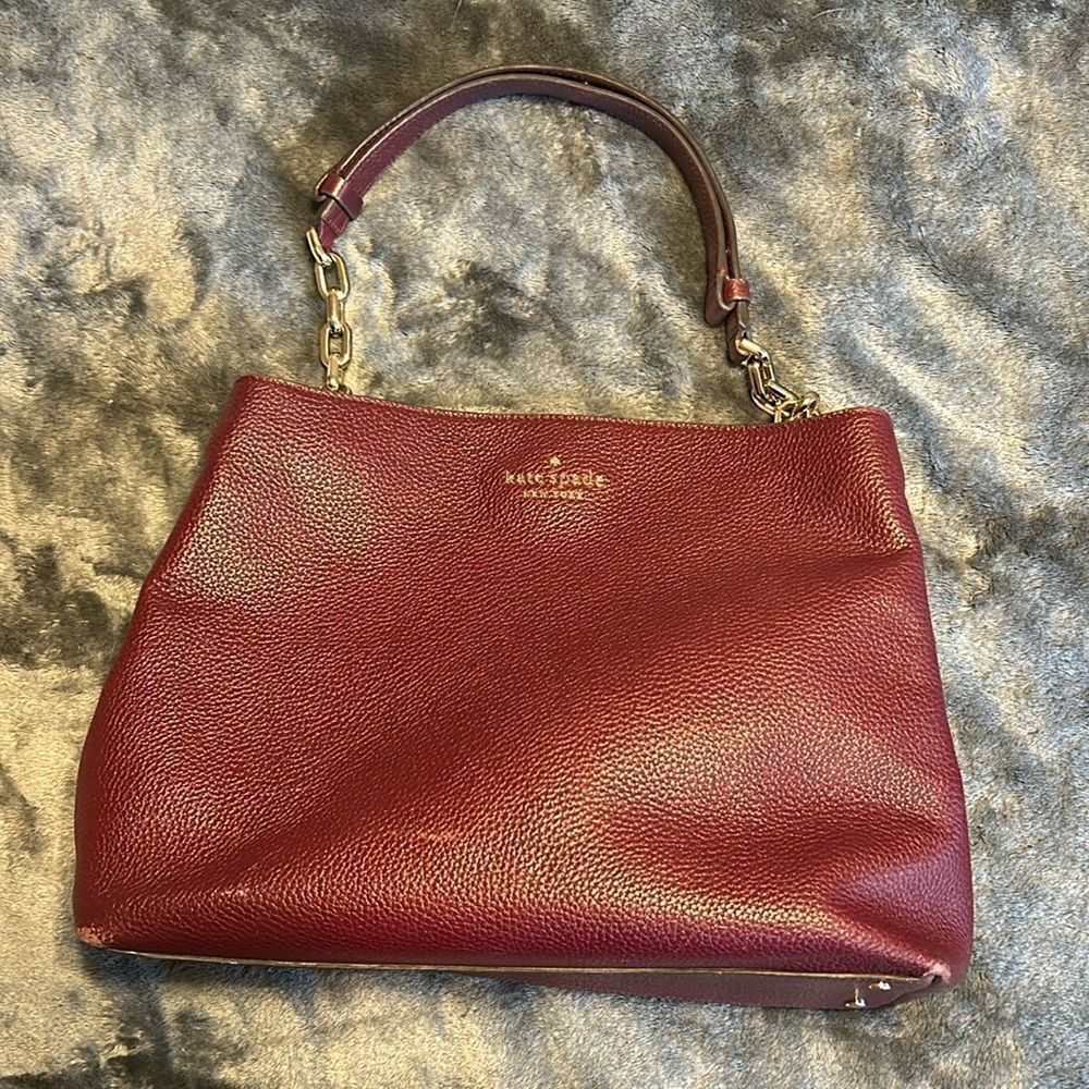 Kate Spade Aubrey brown Red classic timeless Chain purse